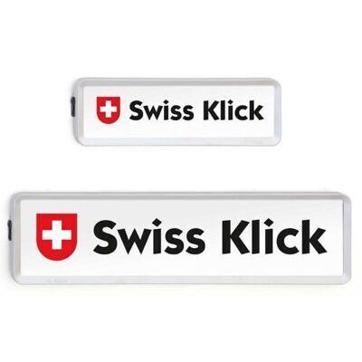 Swiss Klick Nummernrahmen silber matt Langformat